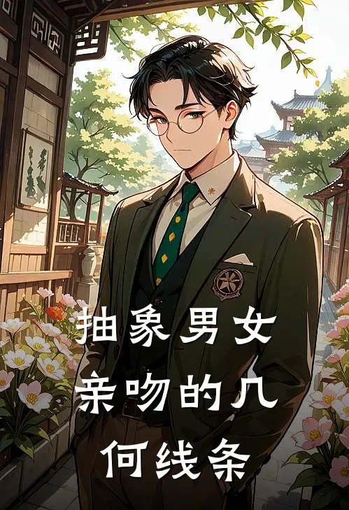 抽象男女亲吻的几何线条